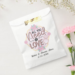 All you need is love engagement party favour bag