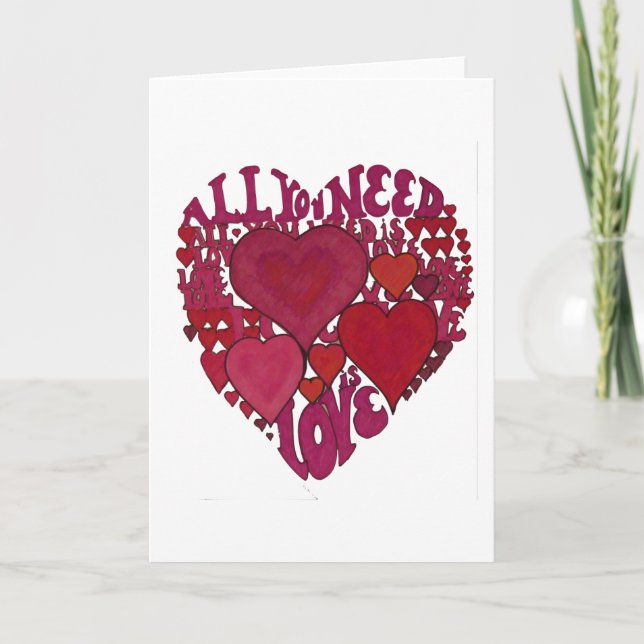 All You Need Is Love Heart Card (Front)