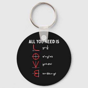 All You Need Is Love Math Valentines Day Mathemati Keychain
