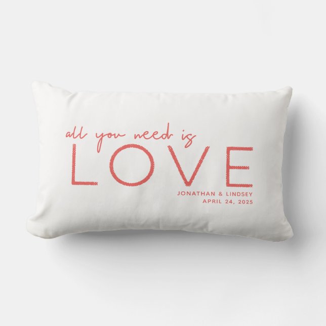 All you need is love Personalized Lumbar Pillow (Front)