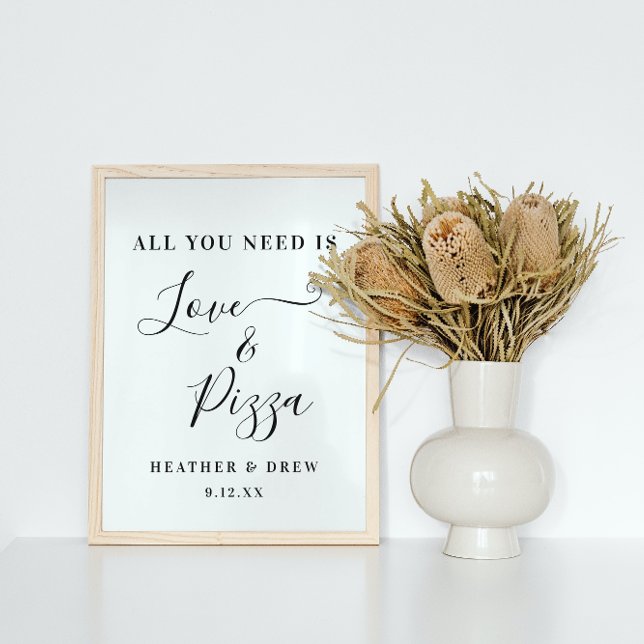 All You Need Is Love & Pizza Custom Couple Bridal Poster (Creator Uploaded)