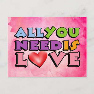 All You Need Is Love Postcard
