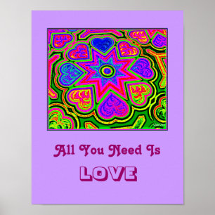'All You Need Is Love'  Poster (Purple)