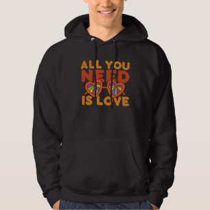 All You Need Is Love Retro 60s 70s Peace Love Flow Hoodie