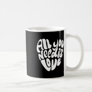All You Need Is Love Retro Groovy Valentine Heart Coffee Mug