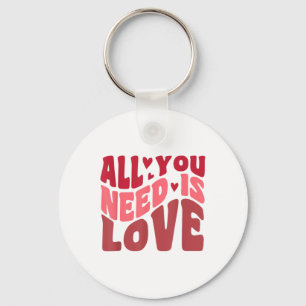 All You Need Is Love Retro Style Valentines Day  Keychain