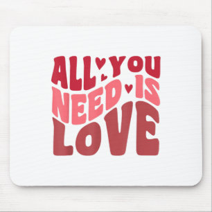 All You Need Is Love Retro Style Valentines Day  Mouse Pad