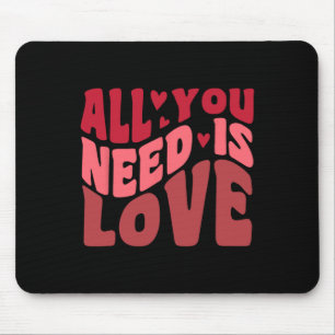 All You Need Is Love Retro Style Valentine's Day  Mouse Pad
