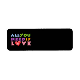 All You Need Is Love Return Address Label