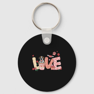 All You Need Is Love Saint Bernard And Coffee Vale Keychain