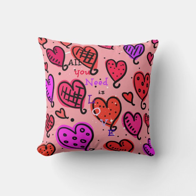 All You Need is Love Throw Pillow (Front)