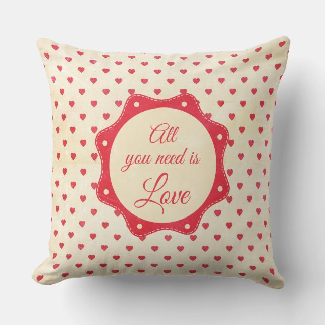 All you need is love throw pillow (Front)
