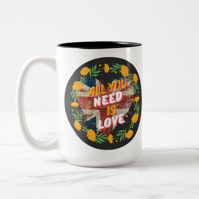 All You Need Is Love Two-Tone Coffee Mug (Left)