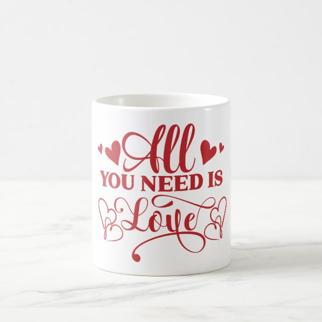 All You Need Is Love Typography Coffee Mug (Center)