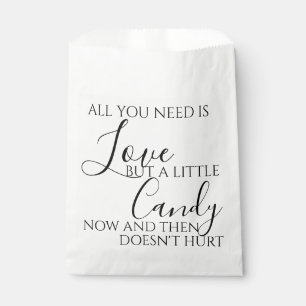 All you need is love wedding candy buffet favour f favour bag