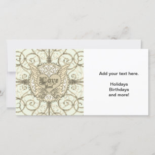 All You Need is Love with Angel Wings & Heart Holiday Card