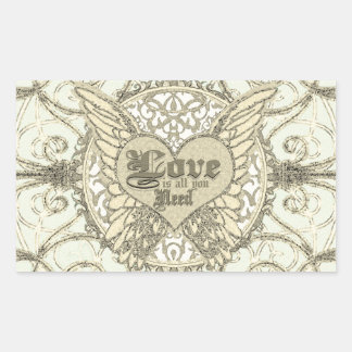 All You Need is Love with Angel Wings & Heart Sticker