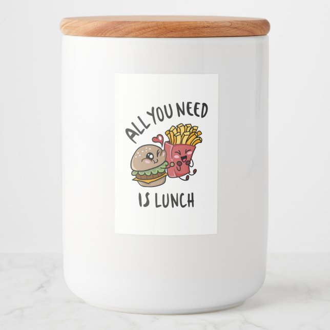 All you need is lunch food label (Front)