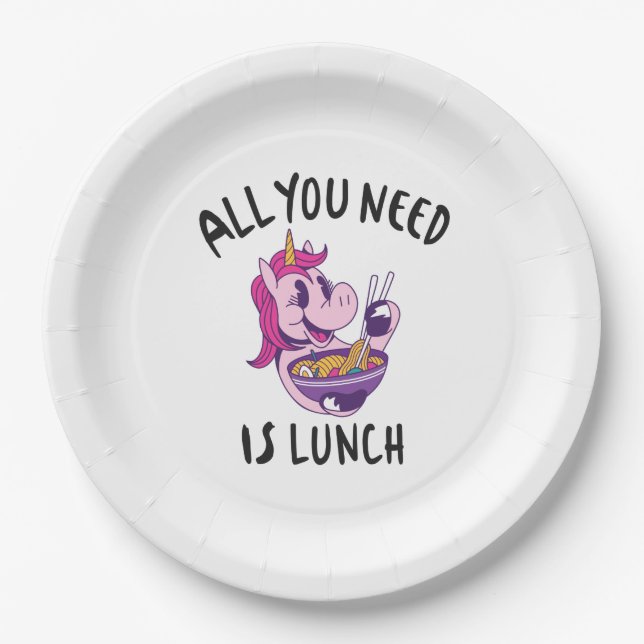 All you need is lunch paper plate (Front)