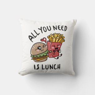 All you need is lunch throw pillow