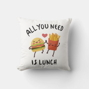 All you need is lunch throw pillow