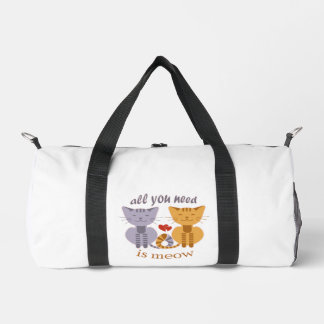 All you need is meow Valentine cats Duffle Bag