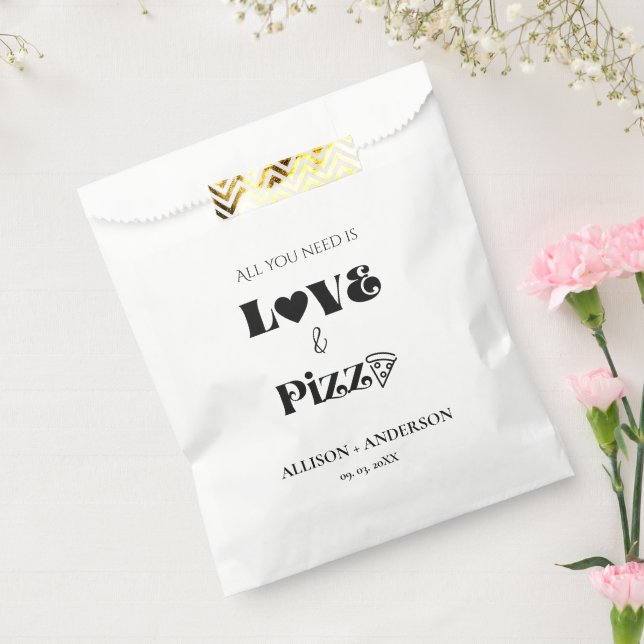 All you need is pizza & Love bridal shower favour  Favour Bag (Sealed)