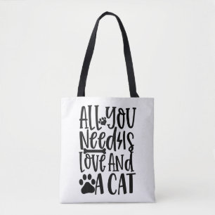 All you neediis love and a cat tote bag