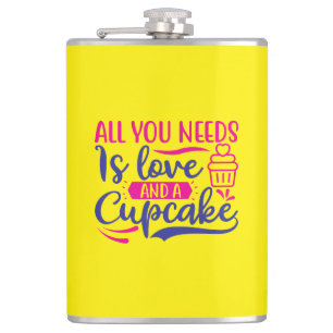 All You Needs is Love and Cupcake Hip Flask