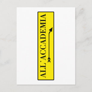 All'Accademia, Venice, Italian Street Sign Postcard