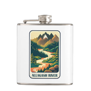 Allagash River Maine Colours Hip Flask