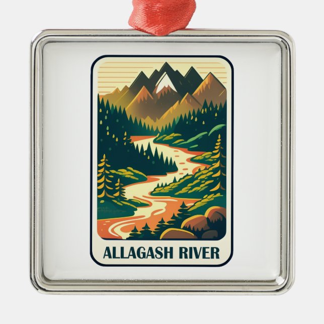 Allagash River Maine Colours Metal Ornament (Front)