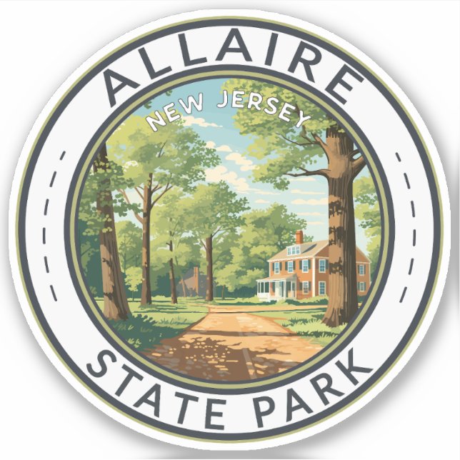 Allaire State Park New Jersey Travel Art Badge (Front)