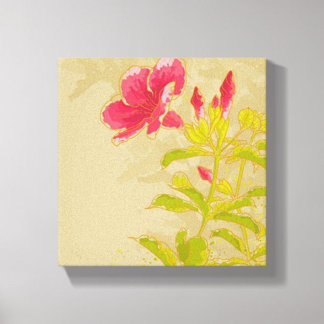 Allamanda Flower On Toned Background Canvas Print (Front)