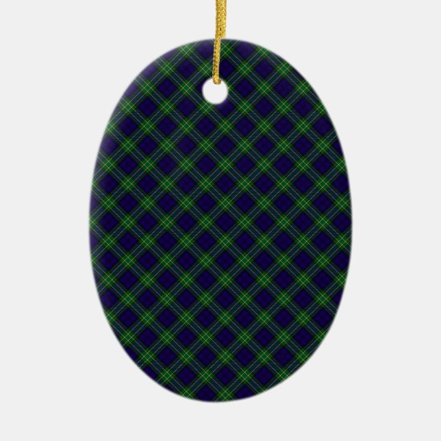 Allan Clan Tartan Designed Print Ceramic Ornament (Front)