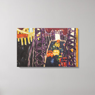 Allan Kaprow - George Washington Bridge, with Cars Canvas Print