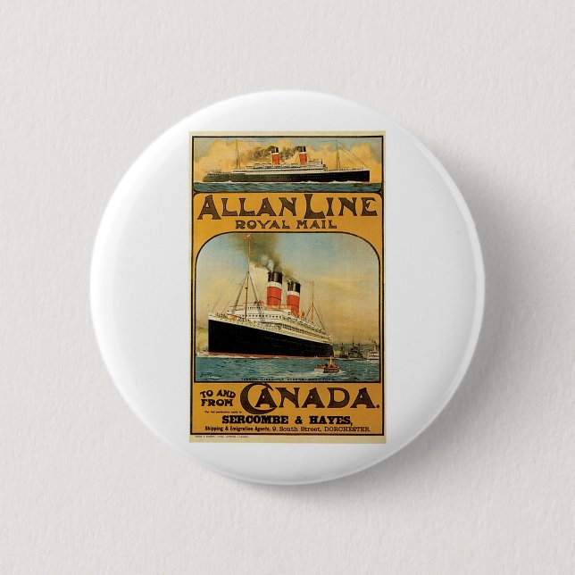 Allan Line 2 Inch Round Button (Front)
