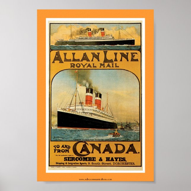 Allan Line Steamship Poster (Front)