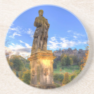 Allan Ramsey And Edinburgh Castle Scotland Coaster