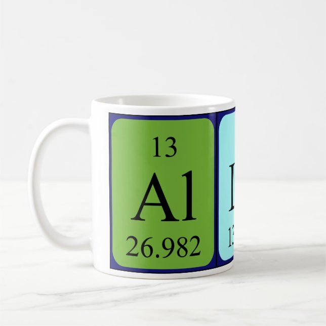 Allan, tasse de nom de table périodique (Gauche)