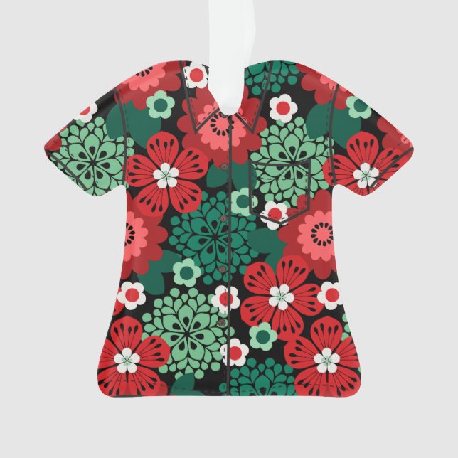 Allana Garden Floral Hawaïen Aloha Shirt - Rouge (devant)