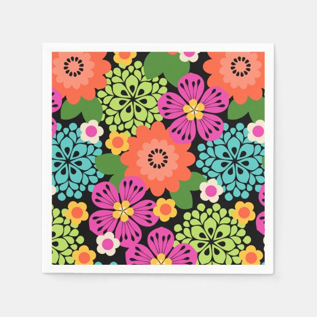 Allana Garden Hawaiian Graphical Floral - Brights Napkin (Front)