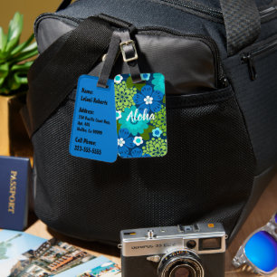 Allana Garden Hawaiian Graphical Floral - Cool Luggage Tag