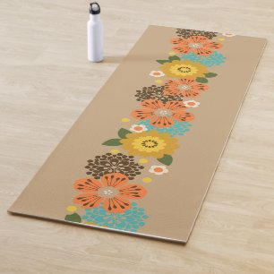 Allana Garden Hawaiian Graphical Floral - Tan Yoga Mat