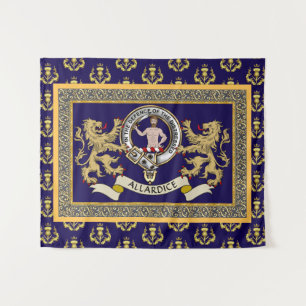 Allardice Clan Badge Personalized Blue Tapestry