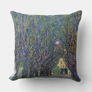Allee at Schloss Kammer, Gustav Klimt Throw Pillow