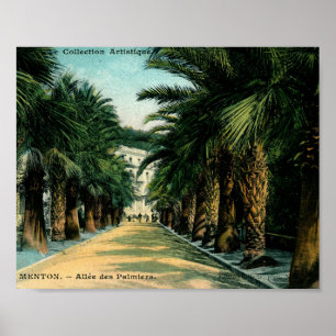 Allee des Pamiers, Menton, France Vintage Poster