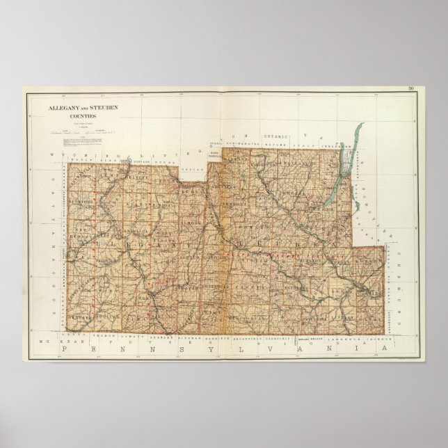Allegany, Steuben counties Poster (Front)