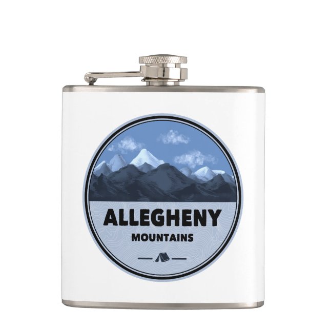 Allegheny Mountains Camping Hip Flask (Front)
