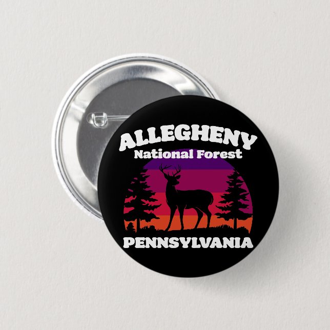 Allegheny National Forest 2 Inch Round Button (Front & Back)